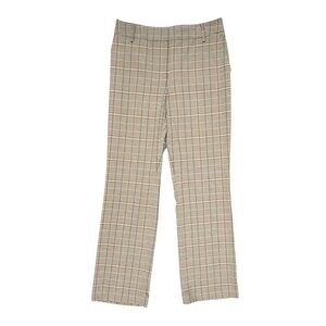 LIZ CLAIBORNE Tan Plaid Straight Leg Pants US 6